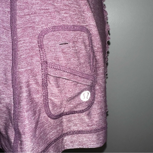 Lululemon Dash Tank Top Heathered Purple Size 8 Ruffle Back Sleeveless Stretch - Picture 5 of 7